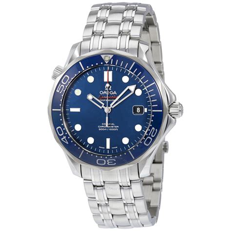 omega seamaster blue dial automatic|omega seamaster blue face.